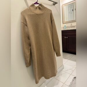 Banana Republic Camel Cowl Neck Sweater Dress